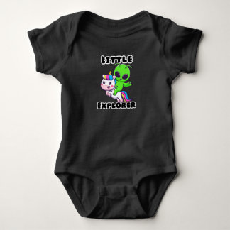 "Little Explorer" Alien Unicorn Baby Bodysuit