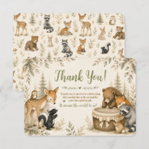 Little Explorer Baby Shower Thank You Card
