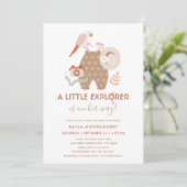 Little Explorer Boho Girl Baby Shower   Invitation (Standing Front)