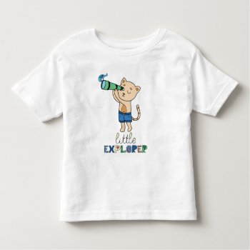 Little Explorer  Cute Cat With Telescope Toddler T-shirt by PicturesByDesign at Zazzle