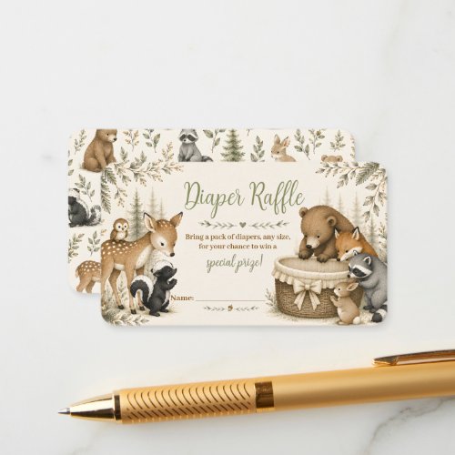 Little Explorer Diaper Raffle Ticket Enclosure Card