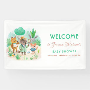 Little Explorer Forest Detective Boy Baby Shower Banner