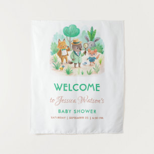 Little Explorer Forest Detective Boy Baby Shower Tapestry