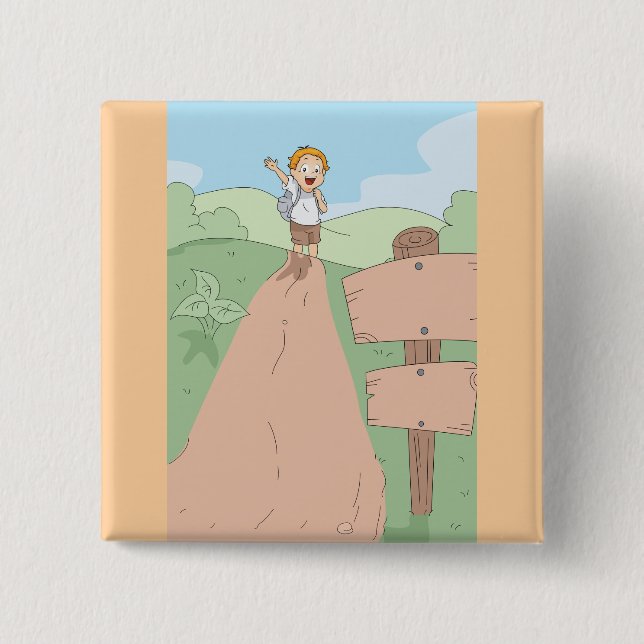 Little Explorer Hiking Adventure Button (Front)