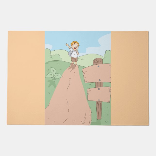 Little Explorer Hiking Adventure Doormat (Front)