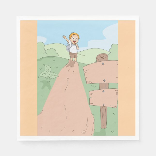 Little Explorer Hiking Adventure Napkins (Front)