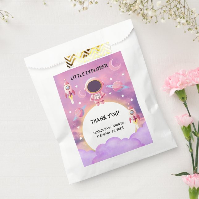 Little Explorer Modern Purple Baby Shower  Favor Bag (Sealed)