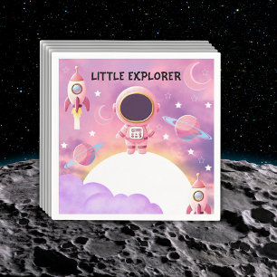 Little Explorer Modern Purple Baby Shower Napkins