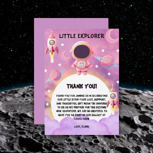 Little Explorer Modern Purple Baby Shower Thank You Card