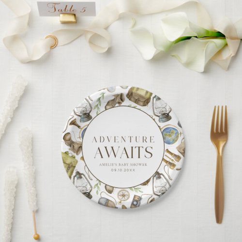 Little Explorer Neutral Customizable Paper Plates