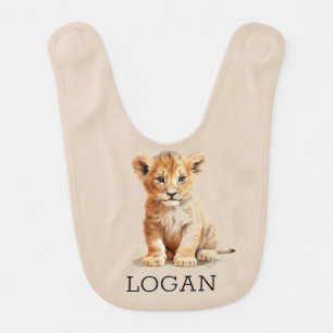 Little Explorer - Personalized Lion Cub Baby Bib