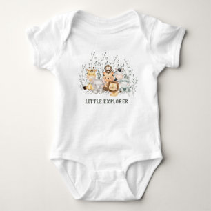 Little Explorer Safari Animals Baby Shower Bodysuit