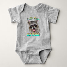 Little Face, Big Plans Raccoon Baby Bodysuit
