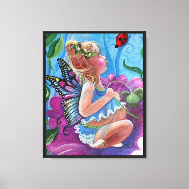 Little fairy and ladybug canvas print (Front)