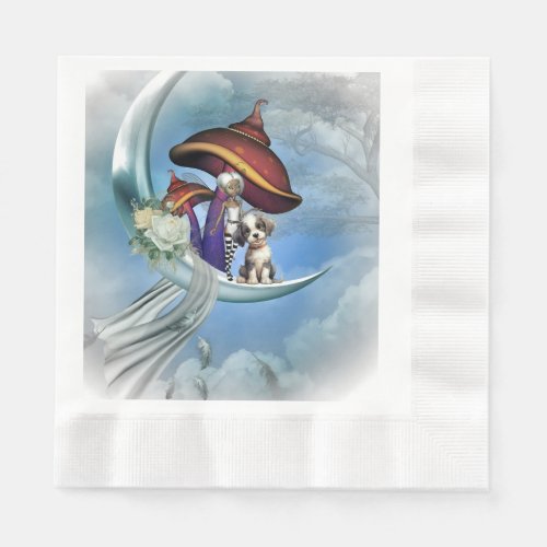 Little fairy and puppy  napkins