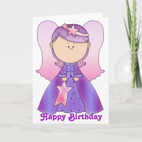 Little Fairy Angel Happy Birthday Card 4b