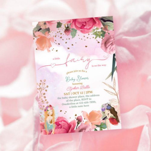 Little Fairy Baby Girl Shower Invitation