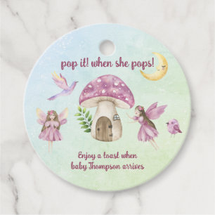 Little Fairy Baby shower - Pop it when she pops! Favor Tags