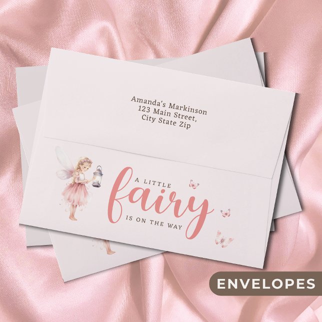 Little Fairy Enchanted Pink Baby Shower Envelope (Creator Uploaded)