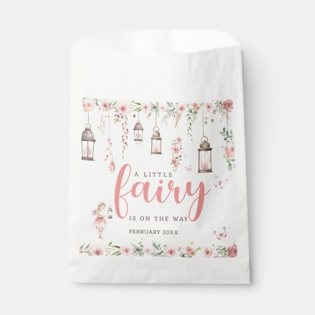 Little Fairy Enchanted Pink Baby Shower Favor Bag (Front)