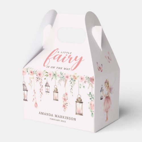 Little Fairy Enchanted Pink Baby Shower Favor Boxes