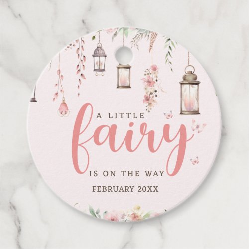 Little Fairy Enchanted Pink Baby Shower Favor Tags