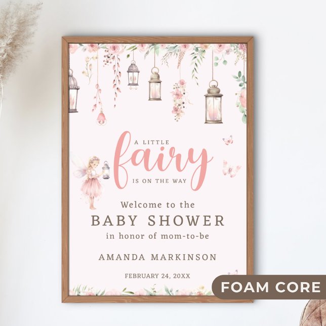 Little Fairy Enchanted Pink Baby Shower Foam Board (Creator Uploaded)
