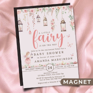 Little Fairy Enchanted Pink Baby Shower Invitation