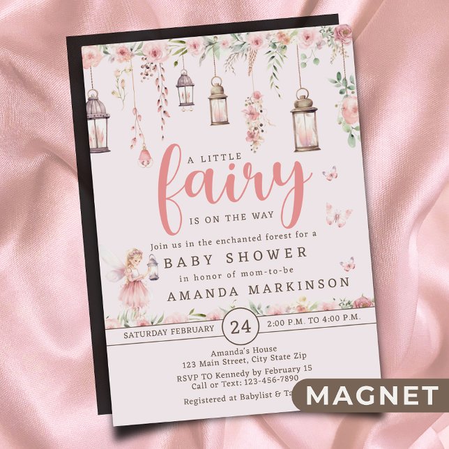 Little Fairy Enchanted Pink Baby Shower Invitation (Creator Uploaded)