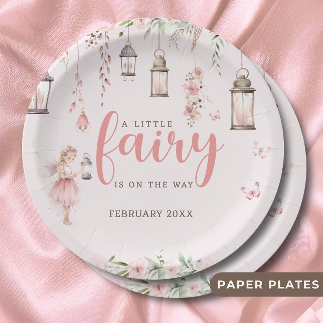 Little Fairy Enchanted Pink Baby Shower Paper Plates (Creator Uploaded)