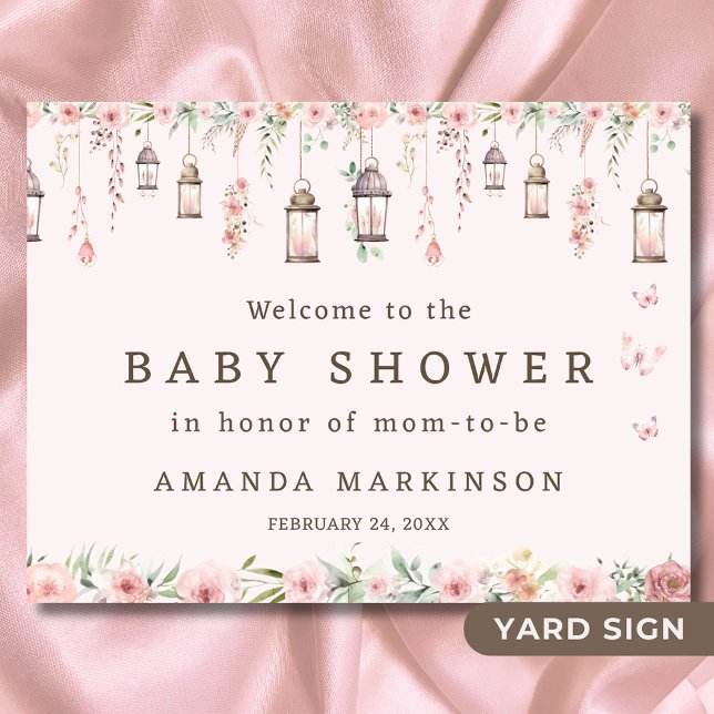 Little Fairy Enchanted Pink Baby Shower Sign (Creator Uploaded)