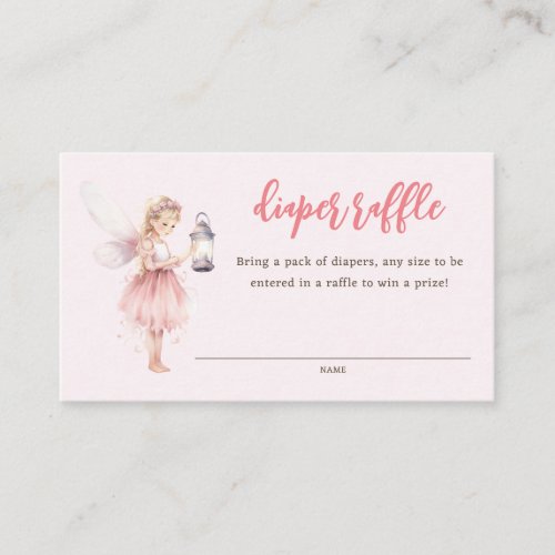 Little Fairy Enchanted Pink Diaper Raffle Enclosure Card