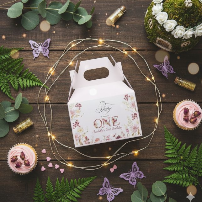 Little Fairy Floral Garden First Birthday  Favor Boxes (Creator Uploaded)