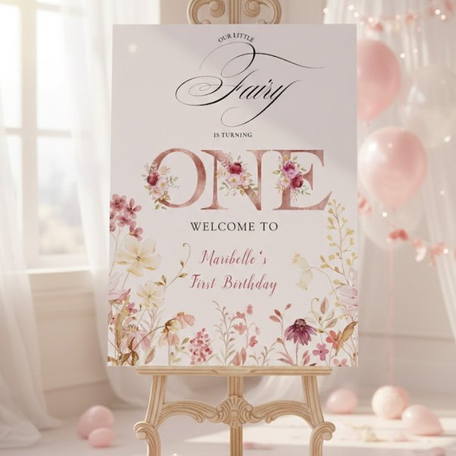 Little Fairy Floral Garden First Birthday  Foam Board (Creator Uploaded)