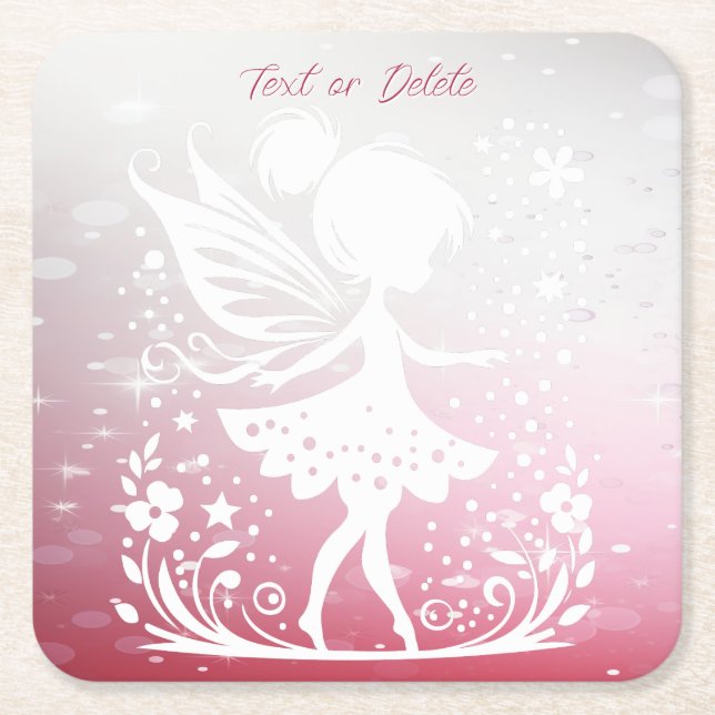 Little Fairy Floral Paper Coaster (Front)