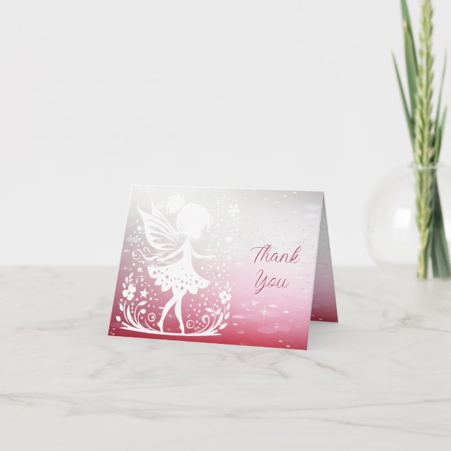 Little Fairy Floral Thank You Card (Front)