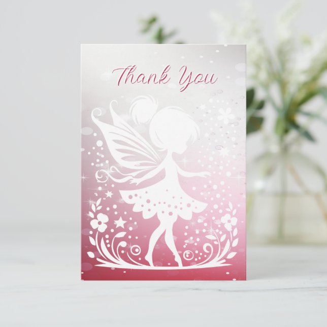 Little Fairy Floral Thank You Card (Standing Front)