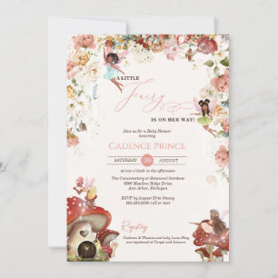 Little Fairy Garden Bloom Baby Girl Shower Invitat Invitation