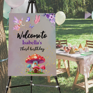 Little Fairy Mushroom House Butterflies Any Age Foam Board