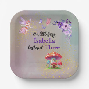 Little Fairy Mushroom House Butterflies Any Age Paper Plates