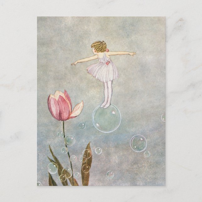Little Fairy on a Bubble Postcard (Front)