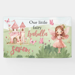 Little Fairy Pink Castle Butterfly Any Age  Banner