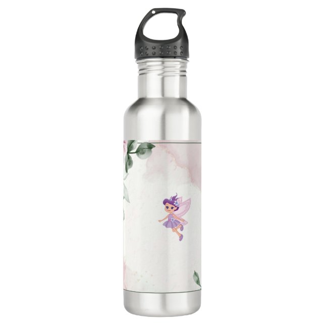 Little Fairy Pink Stainless Steel Water Bottle (Front)