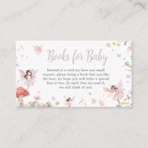 Little Fairy Whimsical Baby Shower Books for Baby Enclosure Card