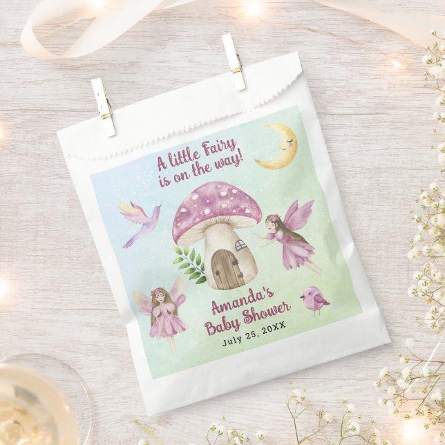 Little Fairy Whimsical Baby Shower Favor Bag (Clipped)