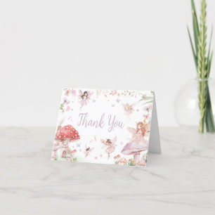 Little Fairy Whimsical Baby Shower Letterpress Thank You Card