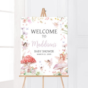 Little Fairy Whimsical Baby Shower Welcome Poster