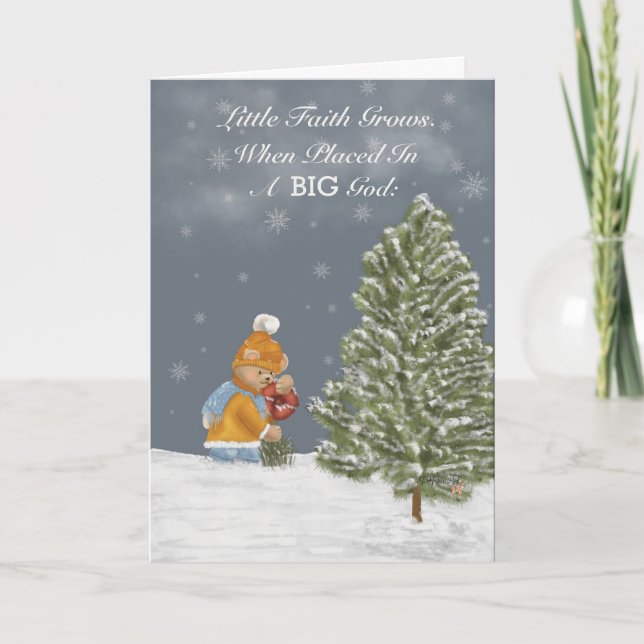 “Little Faith Grows”– Holiday Card by M. Marie Art (Front)