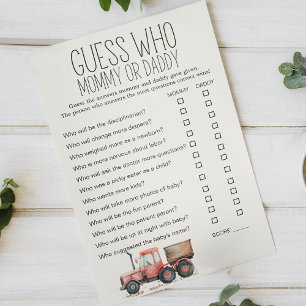 Little Farm Animals Baby Shower Mommy Daddy Game Flyer