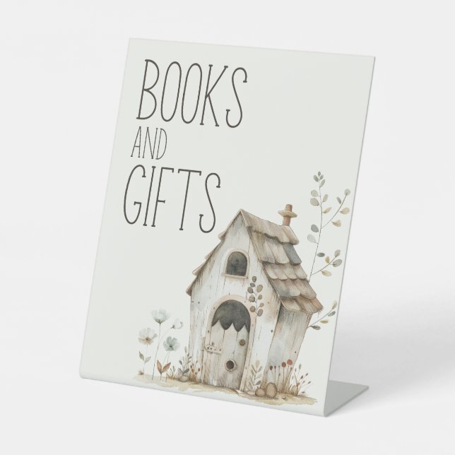 Little Farm Nursery Animal Baby Shower Books Gifts Pedestal Sign (Front)